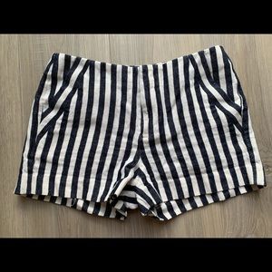 White/Navy stripe shorts